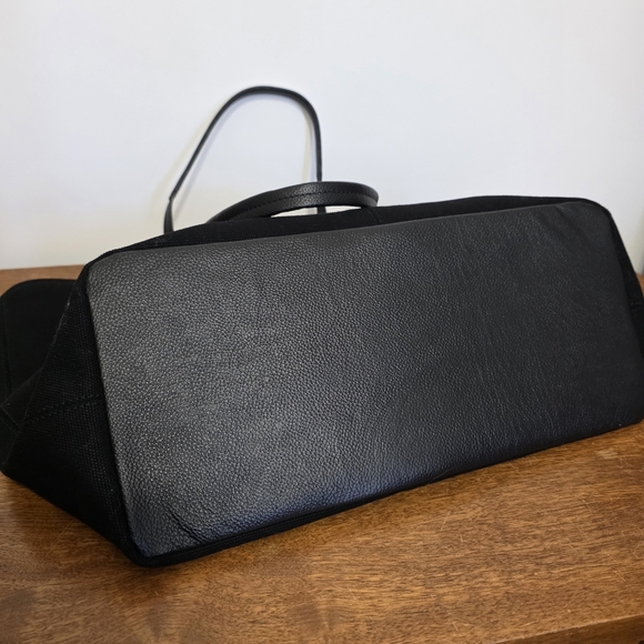 NEW Zadig & Voltaire Mink Wings Canvas Leather Black Tote Bag Purse - Picture 5 of 10